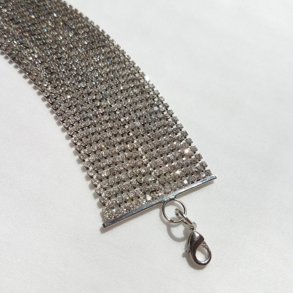 Rhinestone Choker - Silver